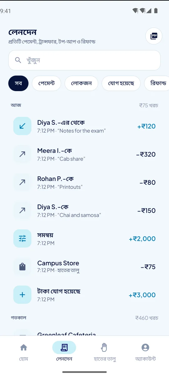 Activity in Bengali